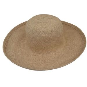 Macy's Wide-Brim Raffia Straw Sun Hat Natural Tan Color